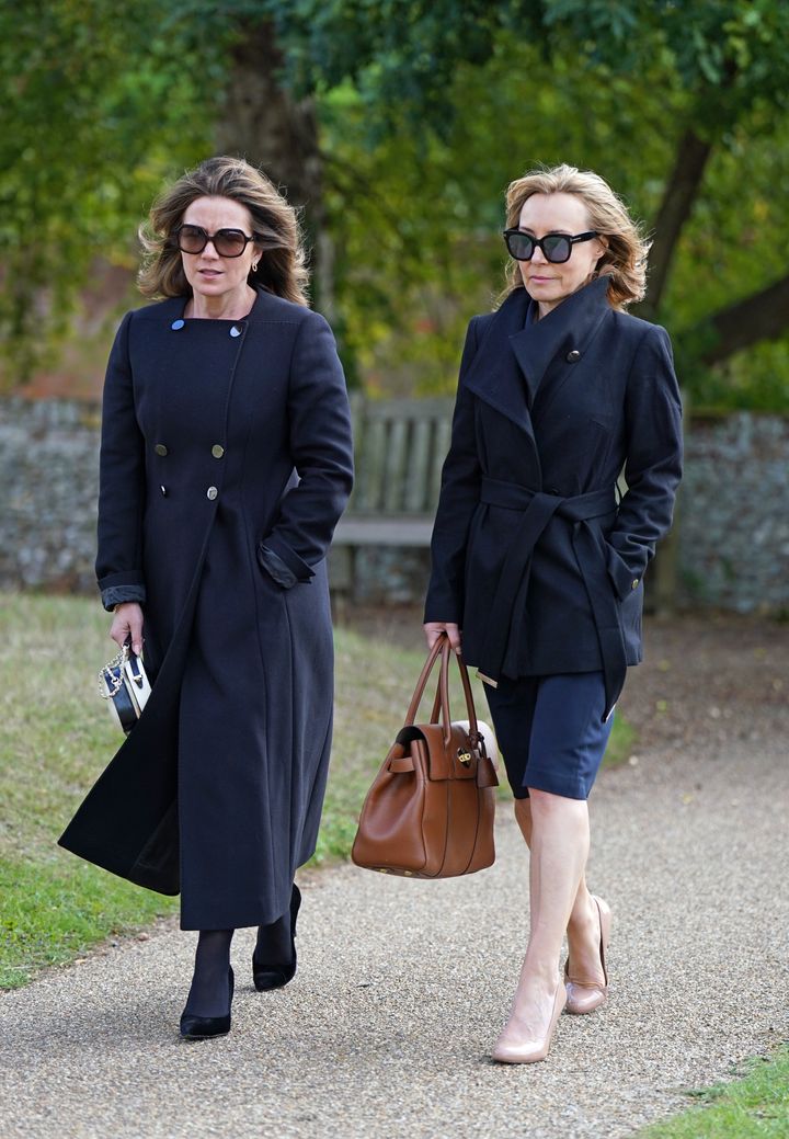 Susanna Reid and Sian Williams arriving at Bill Turnbull's funeral