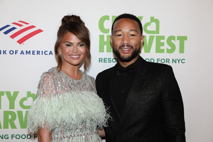 Chrissy Teigen and John Legend in April.