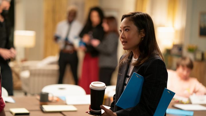 Krista Marie Yu as Elaine, a fictionalized Hulu executive in charge of the "Step Right Up" reboot.