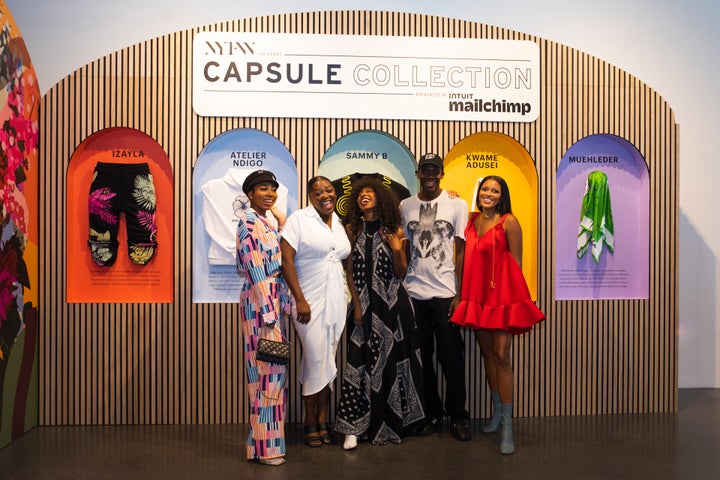 Designers I'sha Dunston, Waina Chancy, Samantha Black, Kwame Adusei and Larissa Muehleder at BIFC's first Mailchimp activation at Spring Studios.