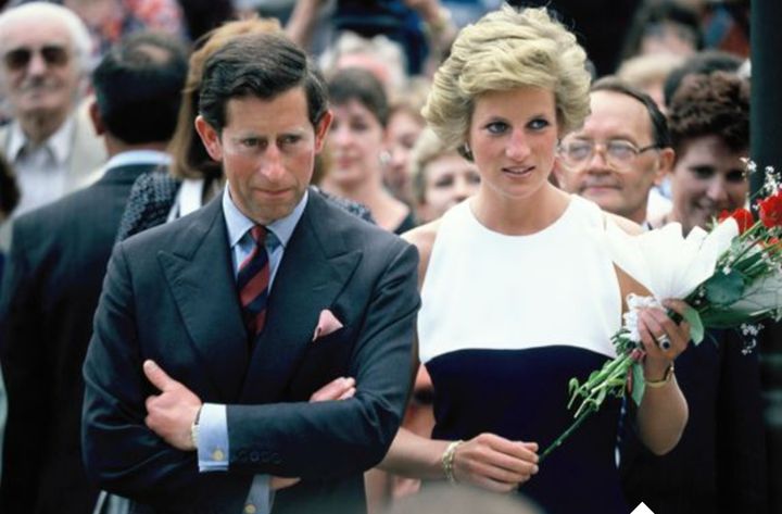 Charles and Diana, Prince and Princess of Wales, during their official visit to Hungary on May 10, 1990.