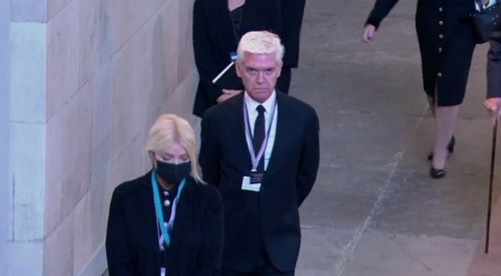 Holly Willoughby and Phillip Schofield inside Westminster Hall.
