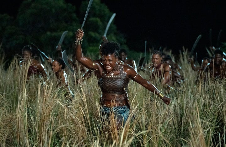 This image released by Sony Pictures shows Viola Davis in "The Woman King." (Sony Pictures via AP)