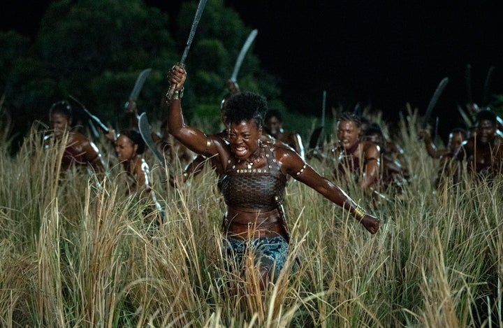 This image released by Sony Pictures shows Viola Davis in "The Woman King." (Sony Pictures via AP)