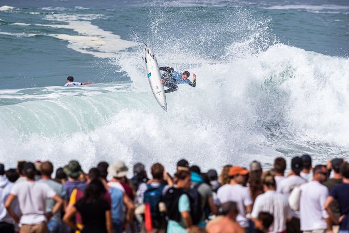 Hawaiian Kalani David performed in the surf contest in the Red Bull Airborne France three years ago.