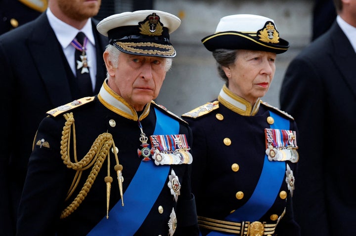 King Charles and Princess Anne attend the state funeral and burial of their mother, Queen Elizabeth, on Sep. 19. 