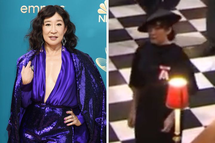 Sandra Oh was one of several celebrities who attended the Queen's funeral on Monday
