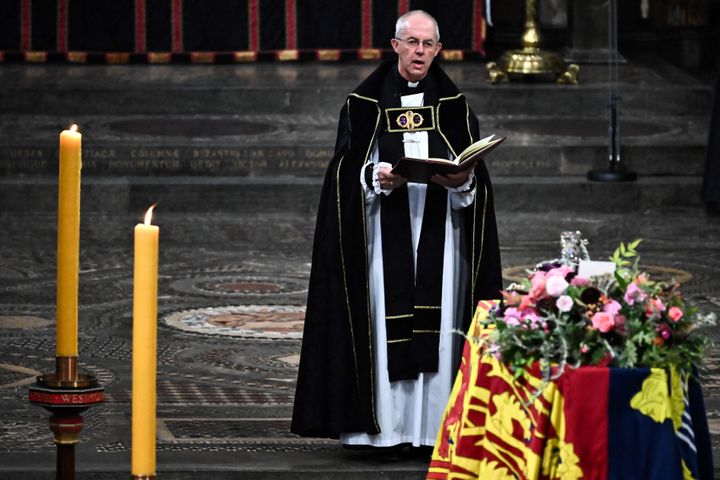 The Archbishop of Canterbury Justin Welby gives a reading during the State Funeral of Queen Elizabeth II.