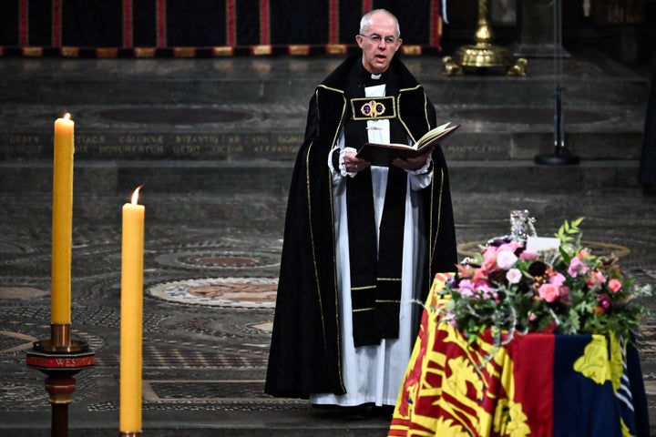 The Archbishop of Canterbury Justin Welby gives a reading during the State Funeral of Queen Elizabeth II.