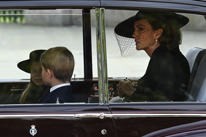 Princess Charlotte, Prince George and the Princess of Wales.