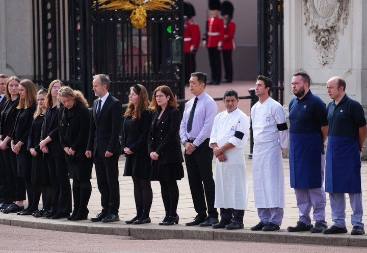 Buckingham Palace household staff pay their respects during the State Funeral of Queen Elizabeth II.