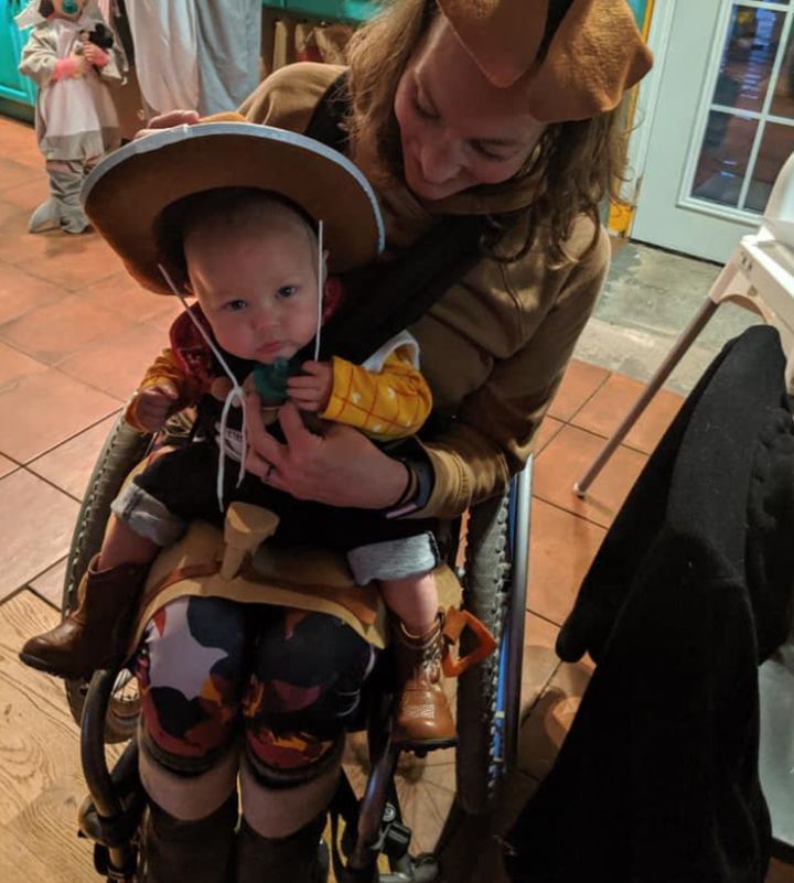 The author and her son Orren on Halloween in 2019.