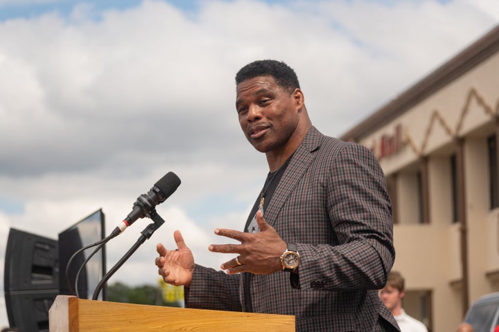 Herschel Walker, the Republican Senate candidate for Georgia, speaks at a campaign event on Sept. 9 in Gwinnett, Georgia.