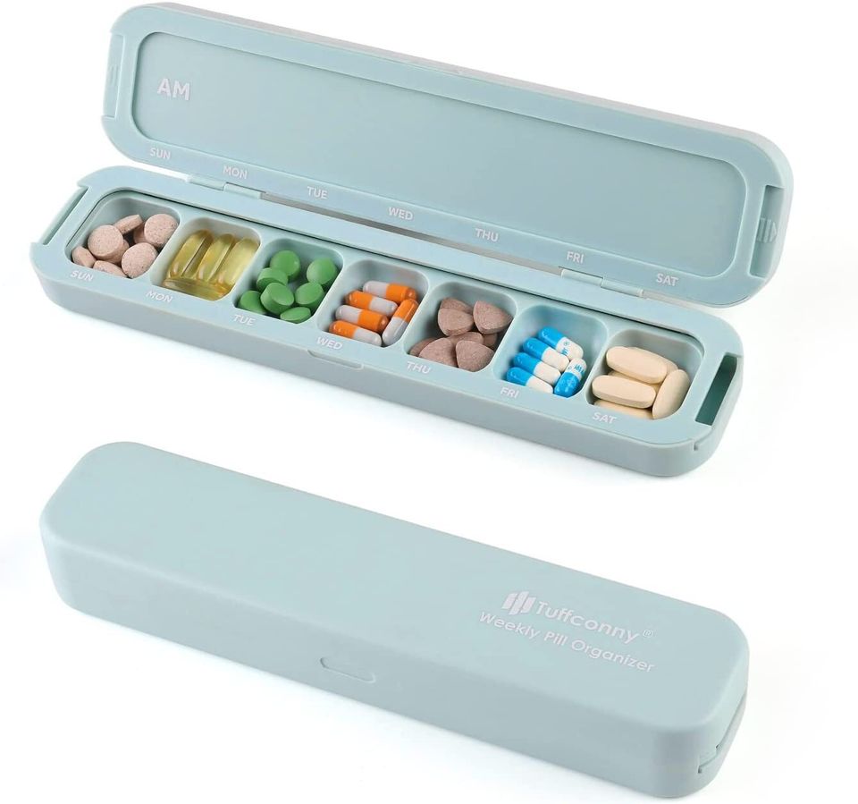 Magnetic Pill Organizer,Travel Travel Pill Box Supplement Organizers Daily Pill Holder Container Compact for Pocket, Size: Travel Pill Organizer Pill