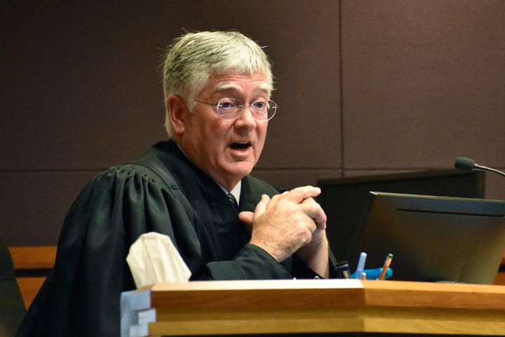 Montana District Judge Michael Moses speaks to attorneys during a court hearing on birth certificate changes for transgender people, on Sept 15, 2022, in Billings, Mont. Moses said in a Monday, Sept. 19, 2022, order that state health officials were being "demonstrably ridiculous" as they repeatedly refused to follow his orders to stop enforcing a state rule that would prevent transgender people from changing the gender on their birth certificate.