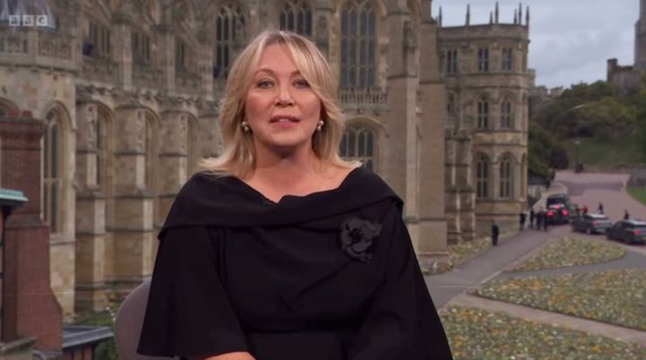 Kirsty Young hosting the BBC's coverage of the Queen's funeral