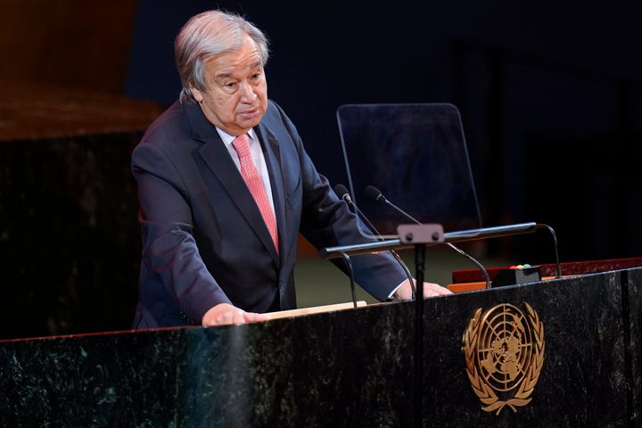 United Nations Secretary-General António Guterres speaks during the opening ceremony of the Transformative Education Summit at United Nations Headquarters on September 19, 2022. 