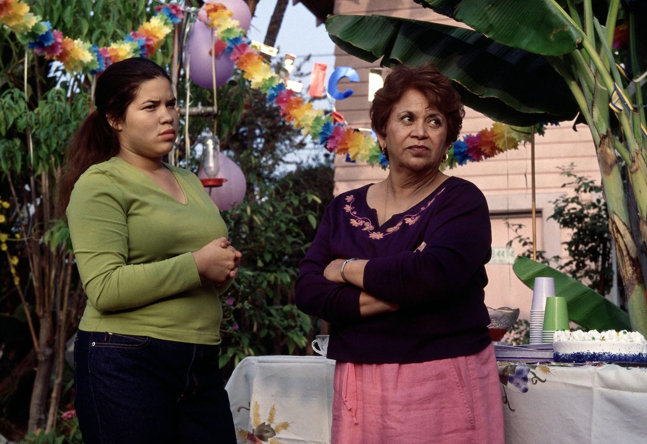 Ana (America Ferrera, left) and Carmen (Lupe Ontiveros) in "Real Women Have Curves."