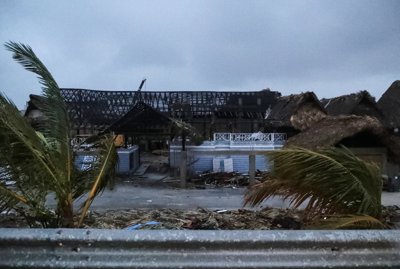 Une vue des bâtiments détruits à la suite de l'ouragan Fiona à Punta Cana, en République dominicaine, lundi.