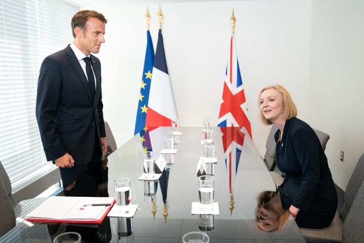 Prime minister Liz Truss holds a bilateral meeting with French president Emmanuel Macron during her visit to the US.