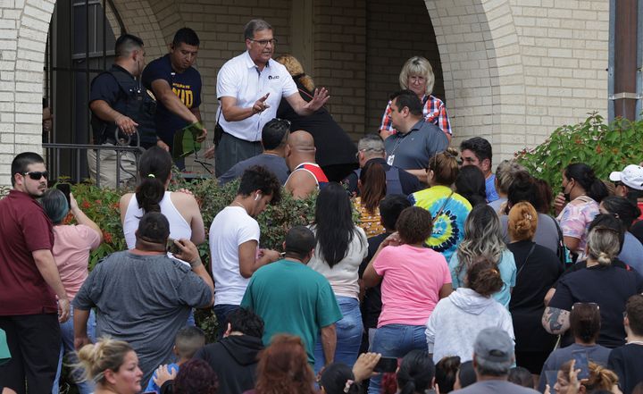 Alarmed parents laid siege to the Texas high school Tuesday after a classroom shooting report that ultimately proved to be false.