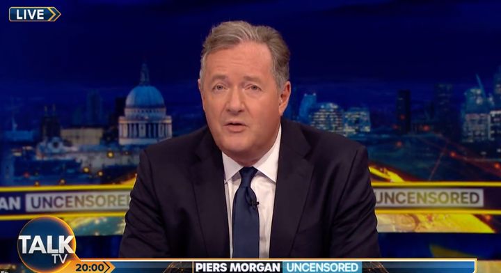 Piers Morgan on his TalkTV show