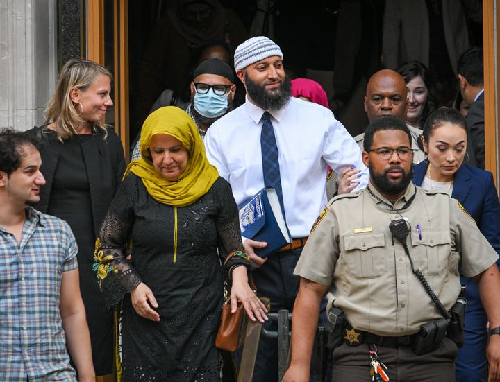 Adnan Syed leaves the courthouse after Baltimore Circuit Judge Melissa Phinn on Monday overturned his first-degree murder conviction in the 1999 killing of Hae Min Lee.