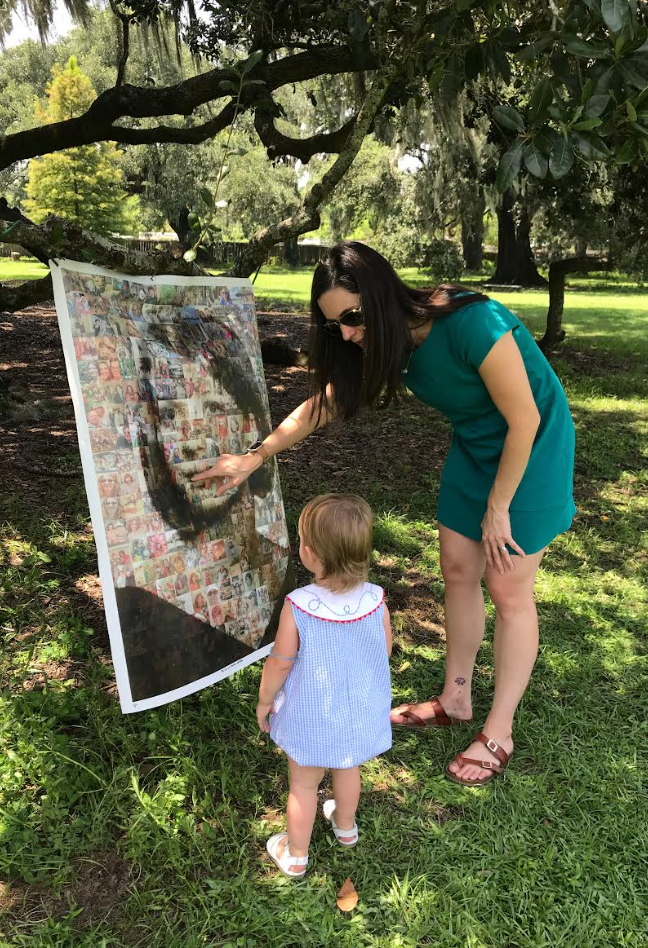 "My artist friend, Josh Hailey, made this collage of mom's life. We hung it at her memorial," the author writes.