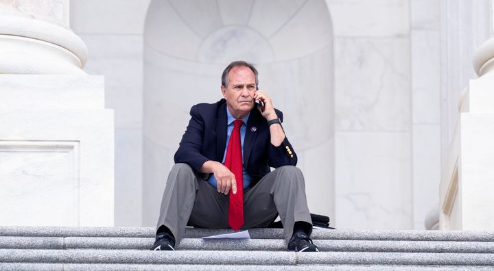 Rep. Ed Perlmutter (D-Colo.) sits connected  the steps of the U.S. Capitol connected  June 24, 2022. 