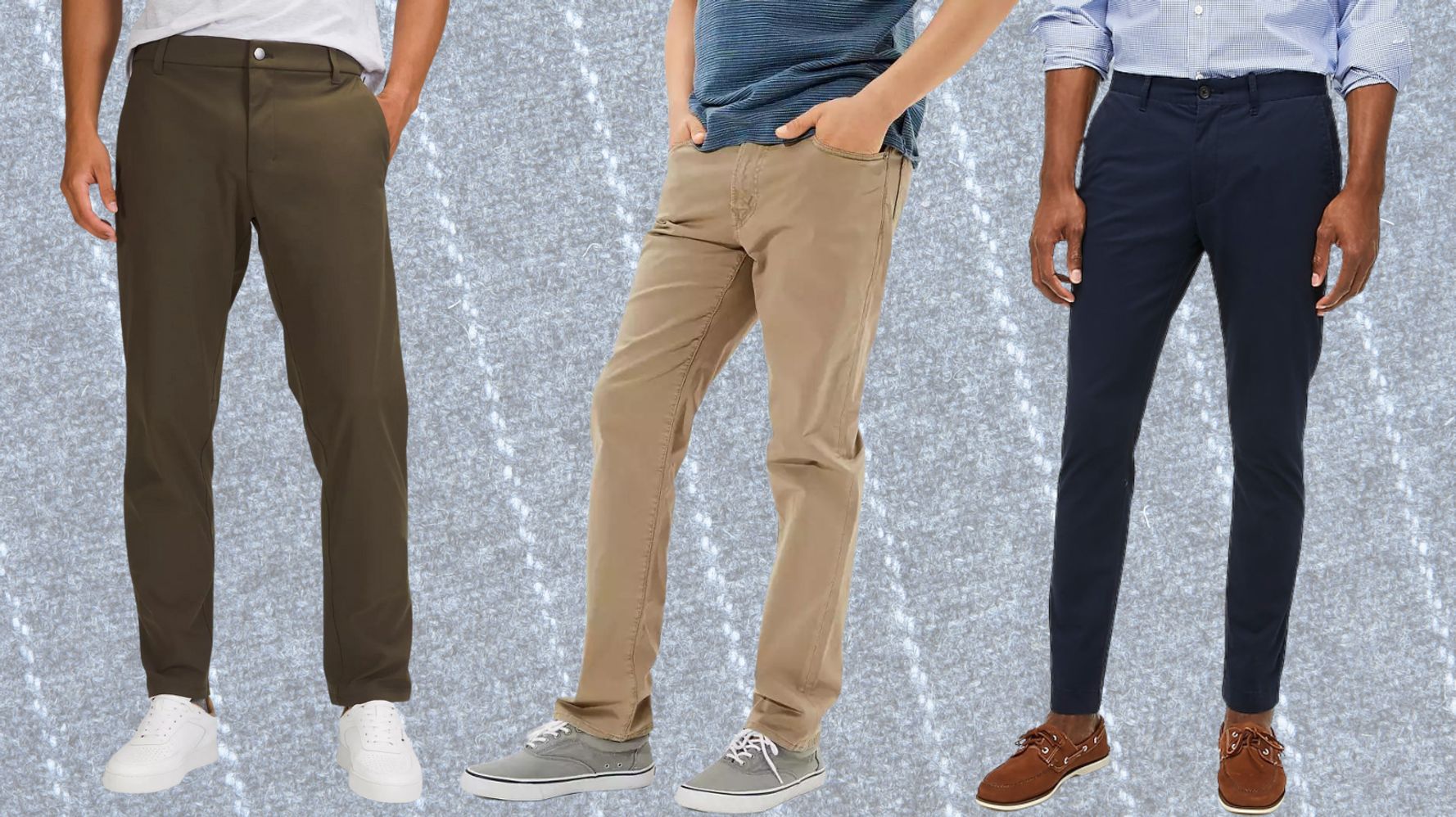 Men's 4-Way Stretch Chino Slim Pants, Casual Work Pants
