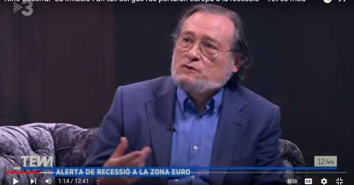 Santiago Niño-Becerra, en una intervención en TV3.