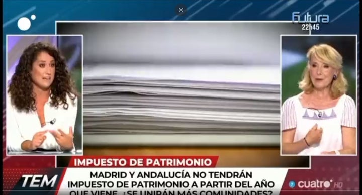 Enma López y Esperanza Aguirre, en 'Todo es Mentira'.