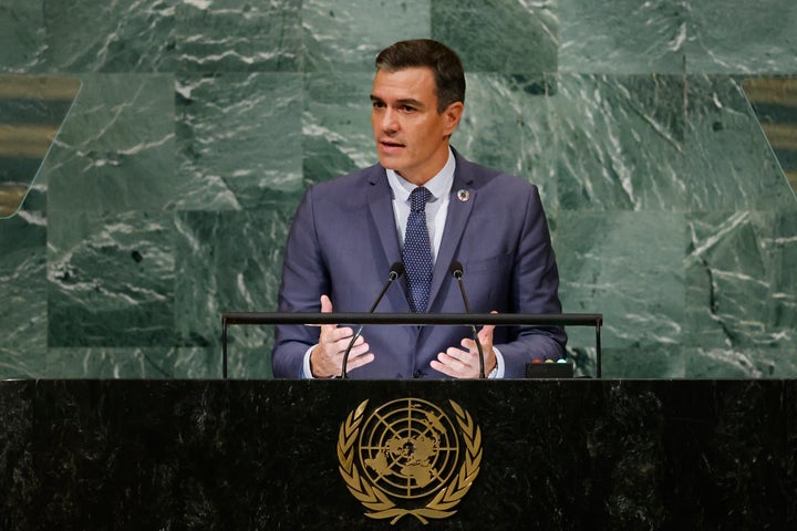 Pedro Sánchez en su intervención en la Asamblea General de la ONU.