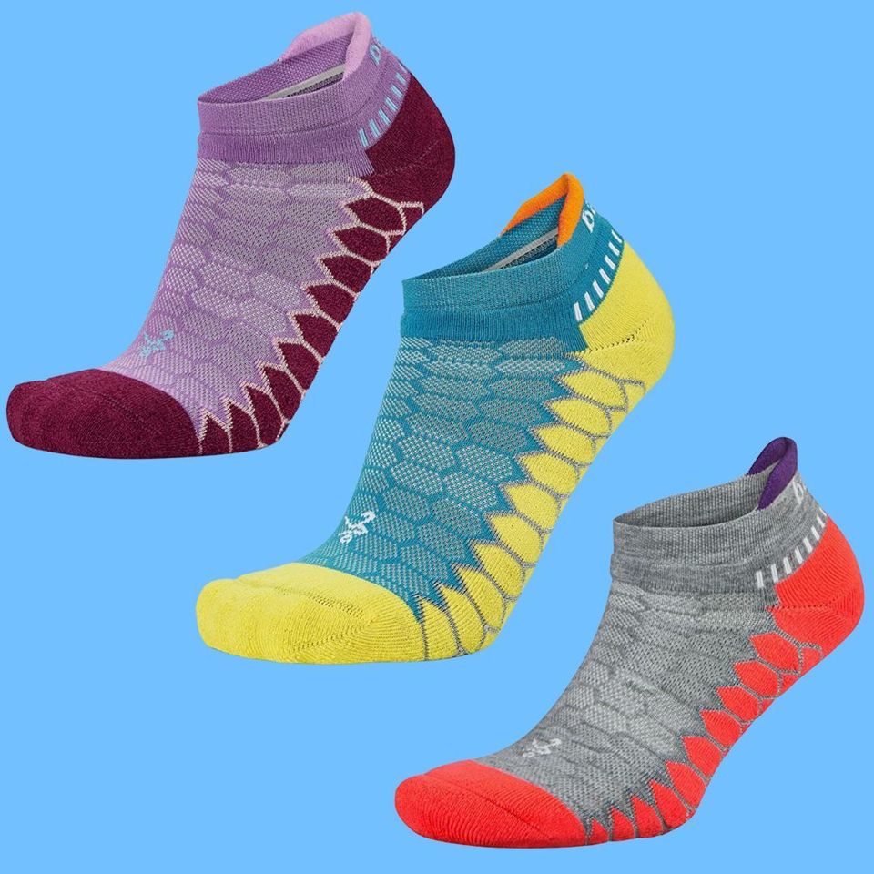 A pair of no-show and seam-free running socks