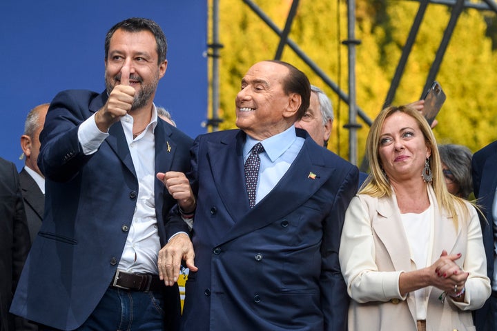 Salvini, Berlusconi y Meloni.