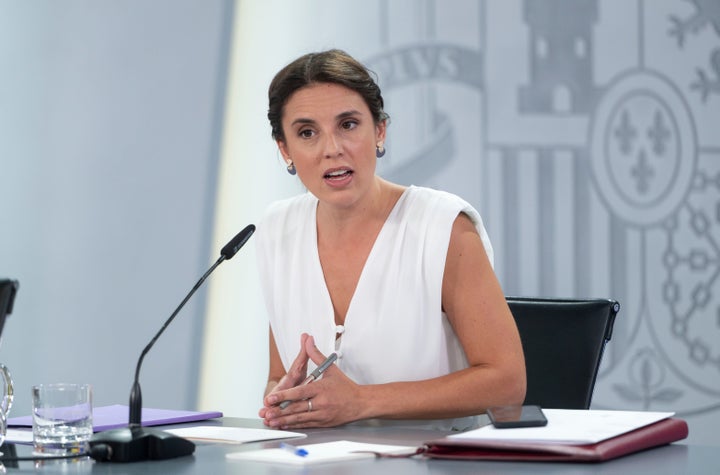La ministra de Igualdad, Irene Montero, durante la rueda de prensa tras el Consejo de Ministros el pasado 30 de agosto.
