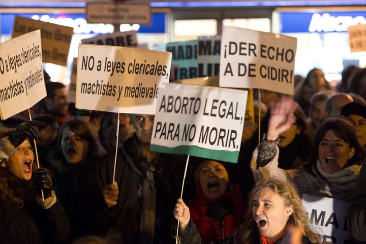 Manifestación contra la reforma de la ley del aborto de Gallardón, en 2013.