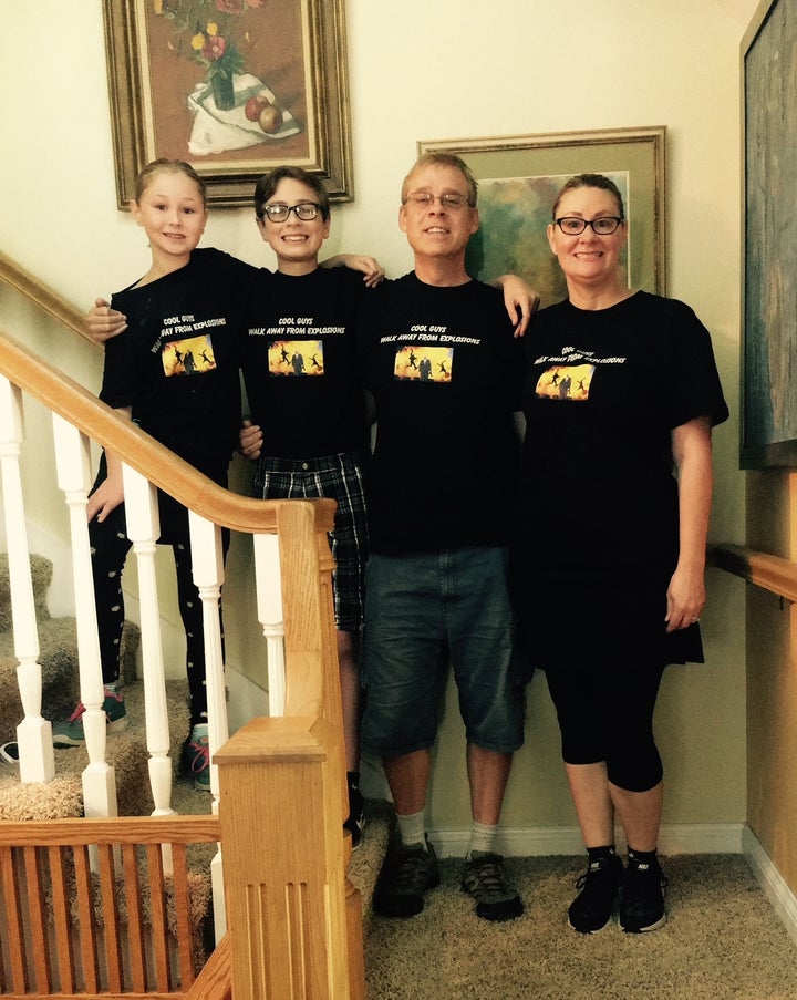 Dave, Deirdre and the kids preparing for the ALS Walk