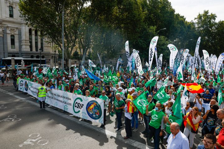 Un momento de la manifestación convocada por CSIF en Madrid.