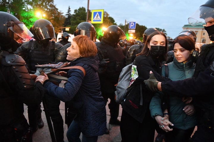 Foto de archivo de una de las manifestaciones contra la movilización militar anunciada por Putin en Moscú.