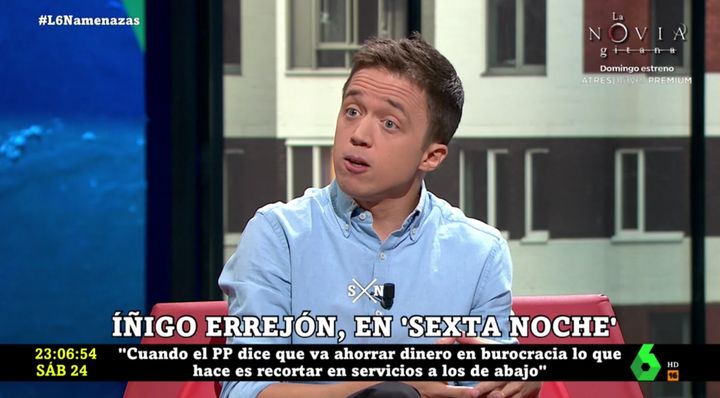 Íñigo Errejón en 'La Sexta Noche'.