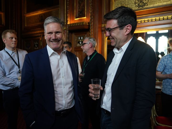 Keir Starmer and Andy Burnham attending a suicide prevention event at the Houses of Parliament in May.