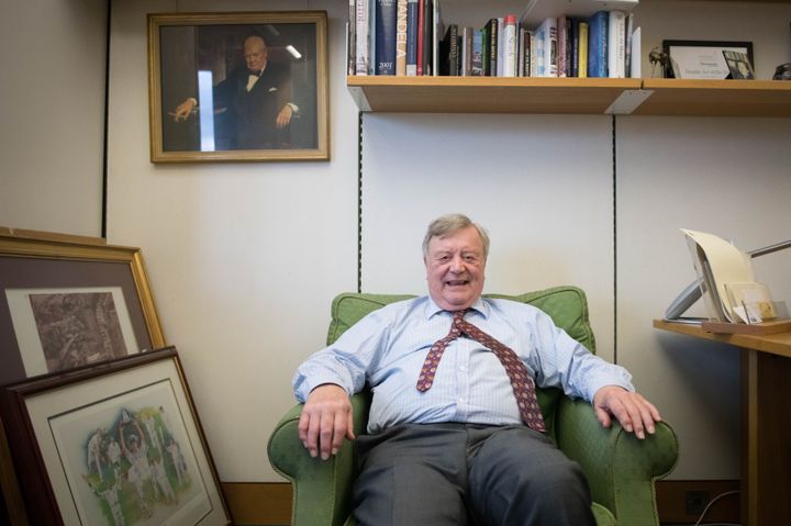 Kenneth Clarke, MP for Rushcliffe, and Father of the House in his office at the House of Commons on his last day as an MP after 49 years. (Photo by Stefan Rousseau/PA Images via Getty Images)
