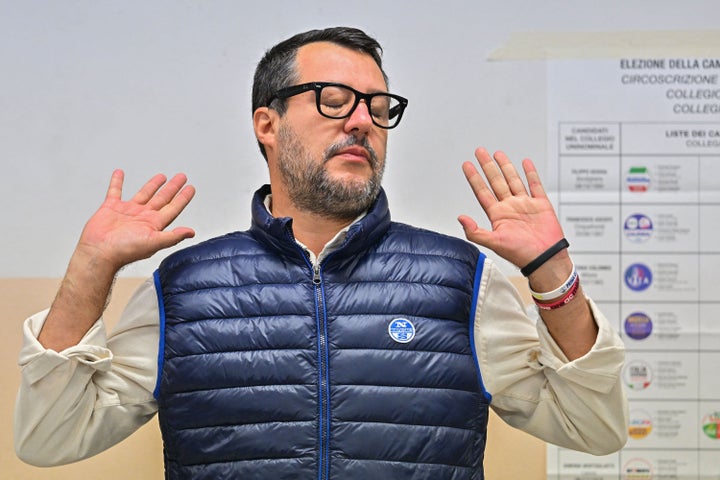 Salvini este domingo después de votar.