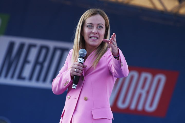Meloni durante la campaña.