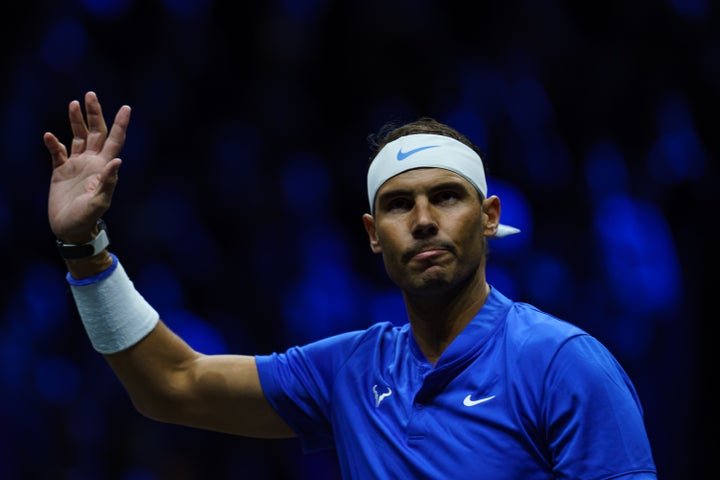 Nadal, en su partido de dobles junto a Federer.