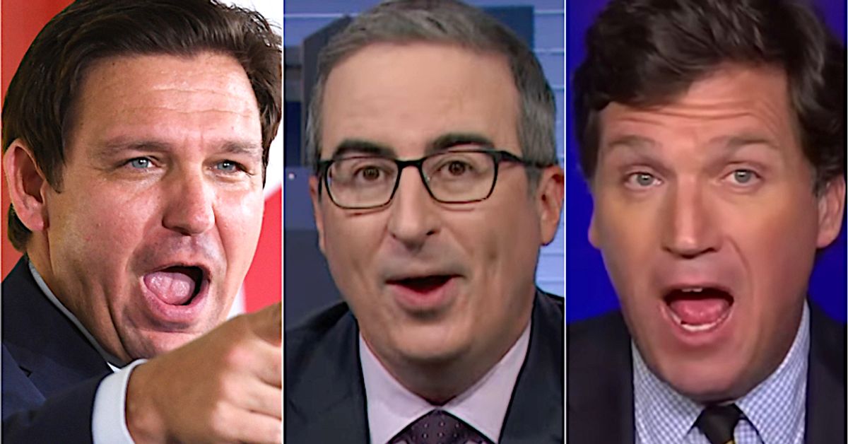 John Oliver Rips Ron DeSantis For Stealing 'Disgusting Idea' From Tucker Carlson