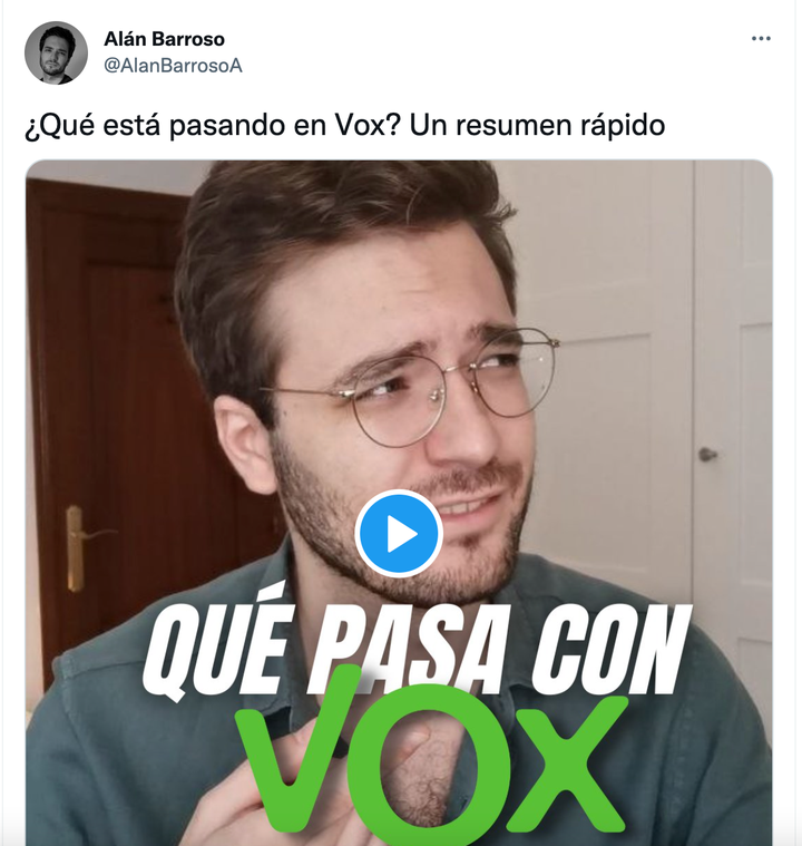 Alán Barroso explica en un vídeo qué pasa con Vox.