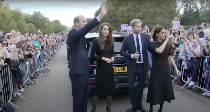 El príncipe Harry, junto a Meghan Markle, Kate Middleton y el príncipe Guillermo.
