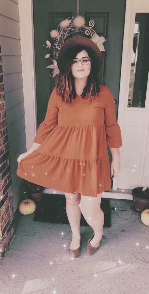 Umgee Velvet Tiered Dress in Burnt Orange  Tiered dress, Women clothing  boutique, Online womens clothing